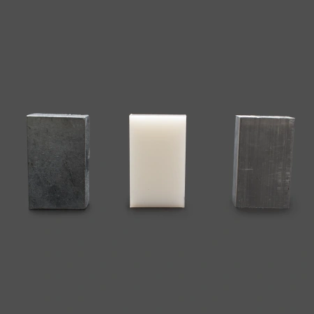 Набор тел равного объема (сталь, алюминий, пластик) бруски